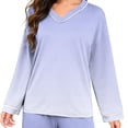 thumbnail image 6 of cocolona Womens Gradient Color Pajama Sets Long Sleeve Tops and Long Pants Fall 2 Piece Lounge Outfits Casual Loose Sleepwear, 6 of 7
