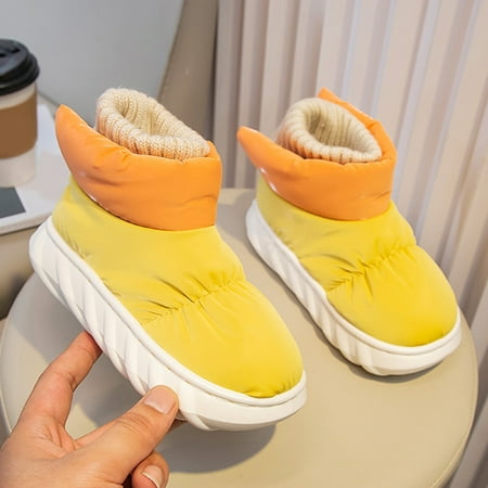 

GDREDA Boys Girls Toddler Snow Boots Waterproof Slip Resistant Outdoor Winter Shoes (Yellow 9.5-10 Years)