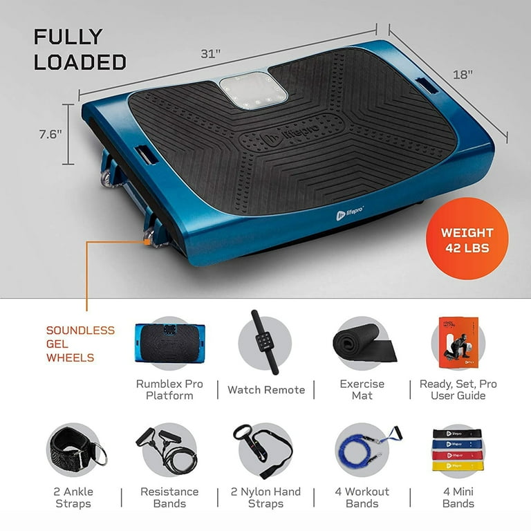 LifePro Rumblex 4D Pro Vibration Plate Body Exercise Equipment Machine Blue Walmart