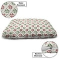 thumbnail image 3 of Christmas Pet Bed, Traditional Norwegian Selbu Rose Motifs in Diagonal Order Nordic Classical, Resistant Pad for Dogs and Cats Cushion with Removable Cover, 24" x 39", Red Green White, by Ambesonne, 3 of 4