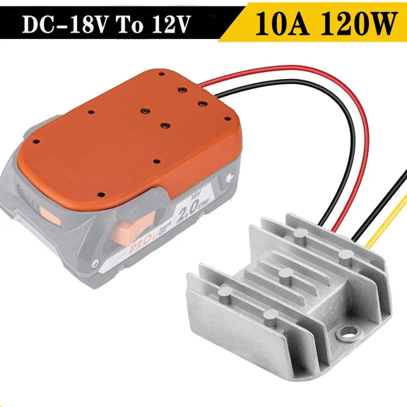 For Ridgid DC 18V to 12V 10A 120W Step Down Voltage Converter Battery Regulator