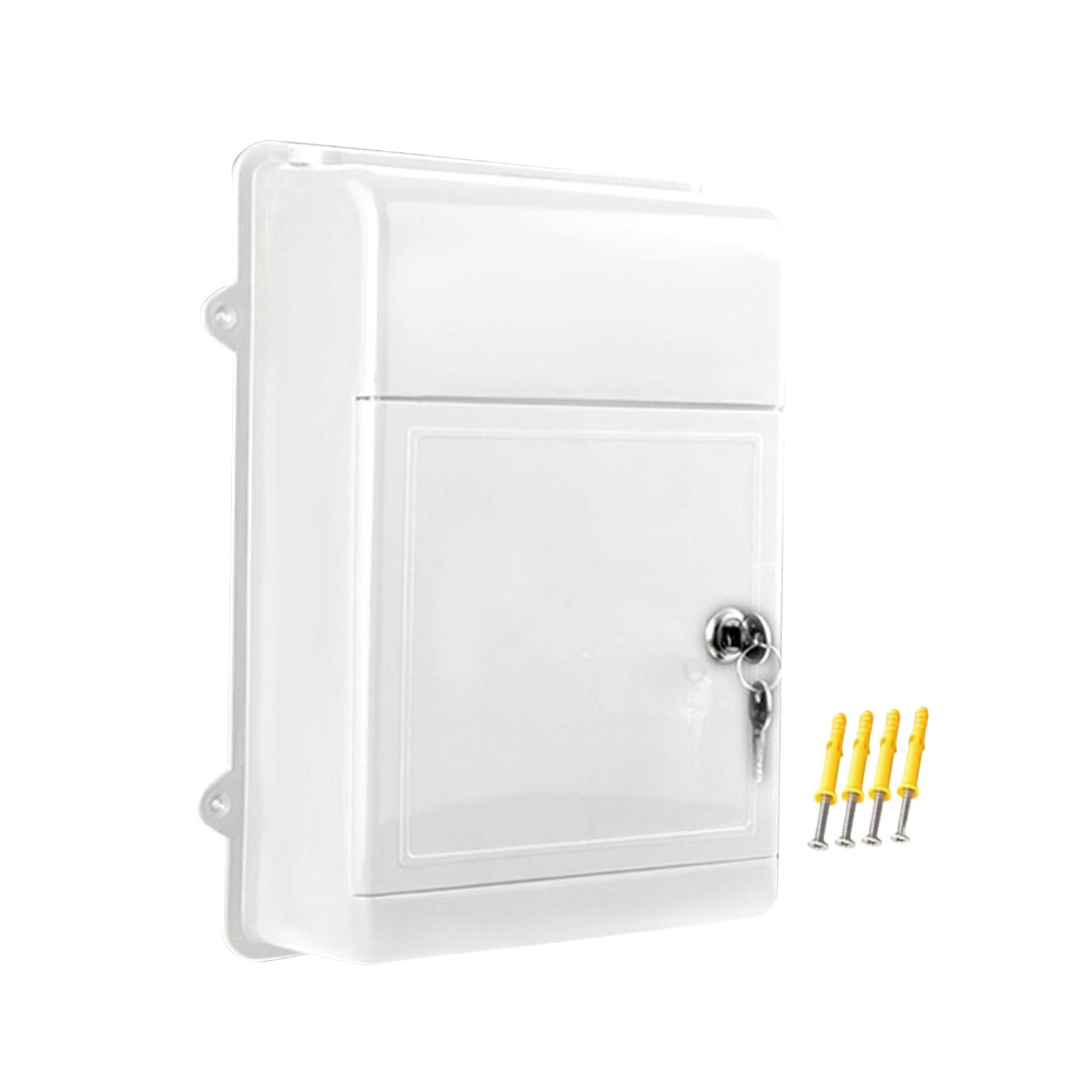 Baoblaze Wall Mount Mailbox Back Hollow Letter Box for Office Building Outdoor Street White