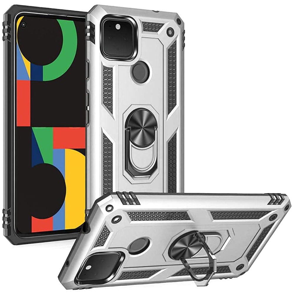 For Google Pixel 5 4A 5G Shockproof Armor Ring Holder Stand Case Cover