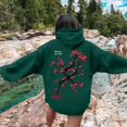 thumbnail image 2 of DHFJKG Womens Oversized Hoodies Floral Print Long Sleeve Sweatshirts Drawstring Pullover Tops Casual Fall Clothes, 2 of 5