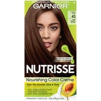 Garnier Hair Color Nutrisse Nourishing Creme, 43 Dark Golden Brown (Cocoa Bean) Permanent Hair Dye, 1 Count (Packaging May Vary)