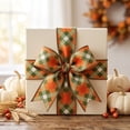 thumbnail image 6 of Cadancy Thanksgiving Ribbon 15ft Plaid Pattern Fabric Ribbon Wired Edge for Gift Wrapping Crafts Bow Making Wreath Seasonal Handmade Project Fall Decor, 6 of 6