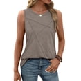 thumbnail image 2 of Camiseta Sin Mangas Informal de Cuello Redondo y Corte Holgado para Mujer, Gris XXL, 2 of 9