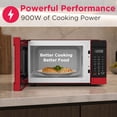 thumbnail image 3 of Frigidaire 0.9 Cu. ft. Countertop Microwave, 900 Watt Microwave with 10 Power Levels, Red EMW953, 3 of 11