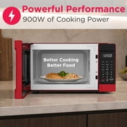 Frigidaire 0.9 Cu. ft. Countertop Microwave, 900 Watt Microwave with 10 Power Levels, Red EMW953