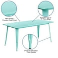 thumbnail image 4 of Bowery Hill Contemporary 31.5" x 63" Metal Dining Table in Mint Green, 4 of 8