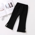 thumbnail image 5 of Godderr Kids Baby Girls Fleece Flare Pants, High Waisted Thick Casual Bell Bottoms for Girls, Solid Color Full Length Soft Kids Winter Leggings for 1-10Y, 5 of 8