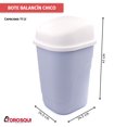 thumbnail image 3 of Bote de Basura Chico 2 Pack con Tapa Balancín  - Basurero de Plástico Resistente, Papelera para Baño, Cocina y Oficina (Blanco), 3 of 4