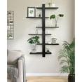 thumbnail image 4 of Black Floating Shelves for Wall Mounted Shelving Unit All Pine Wood 3 Tier Large Shelf for Bedroom Living Room Office Bathroom Home Decoration Storage Plant Photo Display Modern 20in, 4 of 13