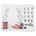 thumbnail image 1 of Baby Cartoon Animal Pattern Monthly Milestone Blanket Flannel Photo Background BlanketAnimal, 1 of 4
