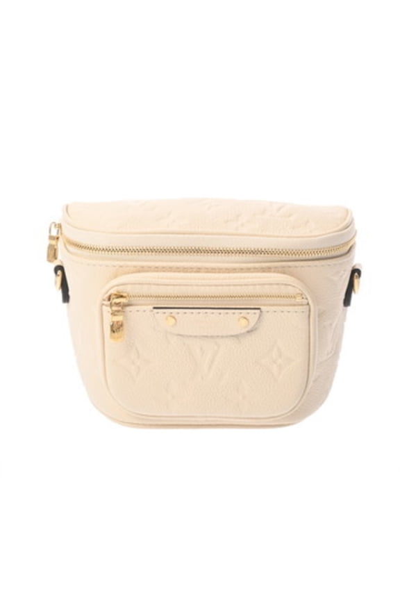 Pre-Owned LOUIS VUITTON Monogram Empreinte Mini Bum Bag Crme M83275 Women's Leather... (Good)