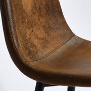 FurnitureR Mid Century Modern Set of 4 Reception Chairs, Industrial Upholstered Chairs with Metal Legs for Office, Lobby, or Waiting Room, Easy Assemble, Brown