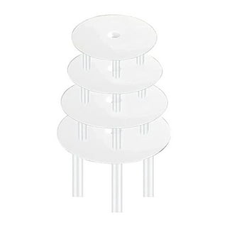 2 Tier Cake Separator Plates and 6 Pieces Pillars Set, Cake Dowels Rods for  Tiered Cake Construction and Stacking(16cm,18cm)