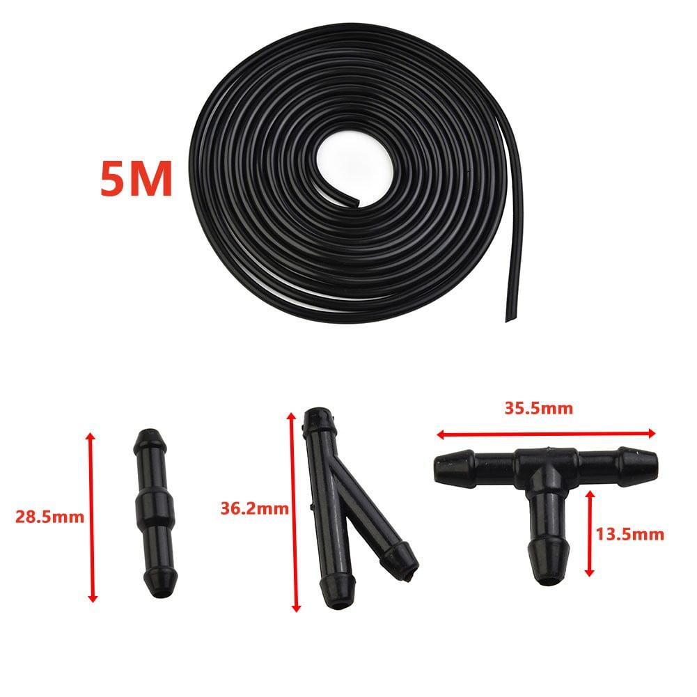 5M Windshield Wiper Tube T/Y/I Type Splitter Windshield Washer Hose