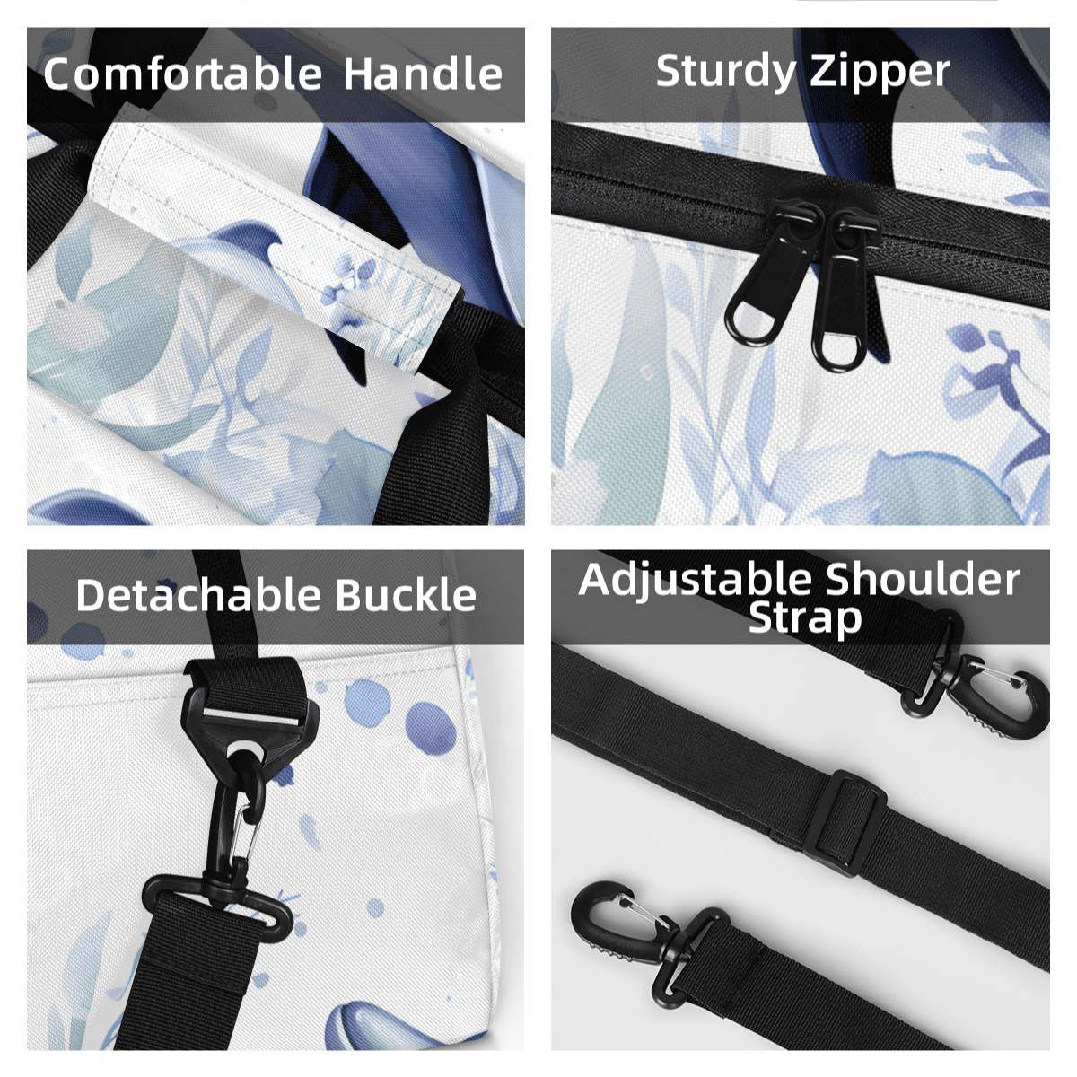 Herdesigns Ocean Animals Sports Duffle Bag for Women & Men, Dolphin Gym Bag Dance Bag Overnight Bag Carry On Weekender Travel Bag