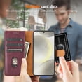 thumbnail image 3 of for Samsung Galaxy S25 Ultra Wallet Case, Classic Business with Card Slots Kickstand Magnetic Buckle PU Leather Flip Folio Shockproof Full Body Protective Phone Case for Galaxy S25 Ultra, Winered, 3 of 5