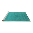thumbnail image 2 of Ahgly Company Machine Washable Indoor Rectangle Oriental Turquoise Blue Industrial Area Rugs, 7' x 10', 2 of 4