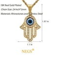 thumbnail image 6 of NEGS 18K Gold Plated Evil Eye Fatima Hamsa Hand Egyptian Pendant 24'' Chain Amulet Stainless Steel Necklace for Men Women, 6 of 7