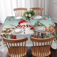 thumbnail image 3 of Turquoise Christmas Table Cloth Waterproof Tablecloths, Snowman Xmas Tree Elk Poinsettia Tablecloth Dining Table Cover for Kitchen Party Tabletop Outdoor, Rectangle Tablecloth 52x70 Inch, 3 of 9