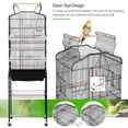 thumbnail image 4 of Yaheetech 64"H Open Top Metal Bird Cage Rolling Parrot Cage w/ Double Doors  for Budgie Parrot Canary Cockatiel, Black, 4 of 10