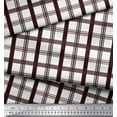 thumbnail image 1 of Soimoi Brown Satin Silk Fabric Window Pane Check Decor Fabric Printed Yard 42 Inch Wide, 1 of 4