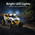 thumbnail image 5 of iRerts 12V Powered Ride on Toys UTV, Kids Ride on Cars with Remote Control, Bluetooth, Music, LED Lights, 4 Wheels Suspension, Kids Cars Electric Vehicles for Boys Girls Ages 3-6 Gifts, Yellow+White, 5 of 7