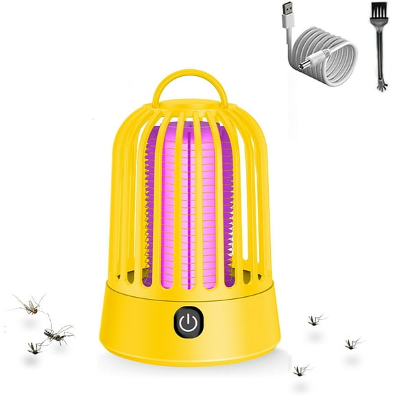 Mosquito Zapper for Indoor Outdoor, Portable Electric Bug Zapper with USB, Mosquito Trap and Fly Killer for Home Kitchen, Patio,Backyard, Balcony, Garage, Camping, Yellow