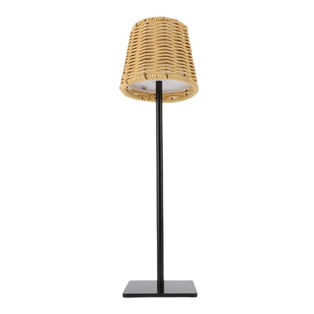 Lámpara De Mesa De Ratán Boho, Control Táctil De 3 Colores 120LM 1800mAh Batería Recargable Luz De Noche Regulable Lámparas De Cabecera Para Sala De Estar Dormitorio Oficina