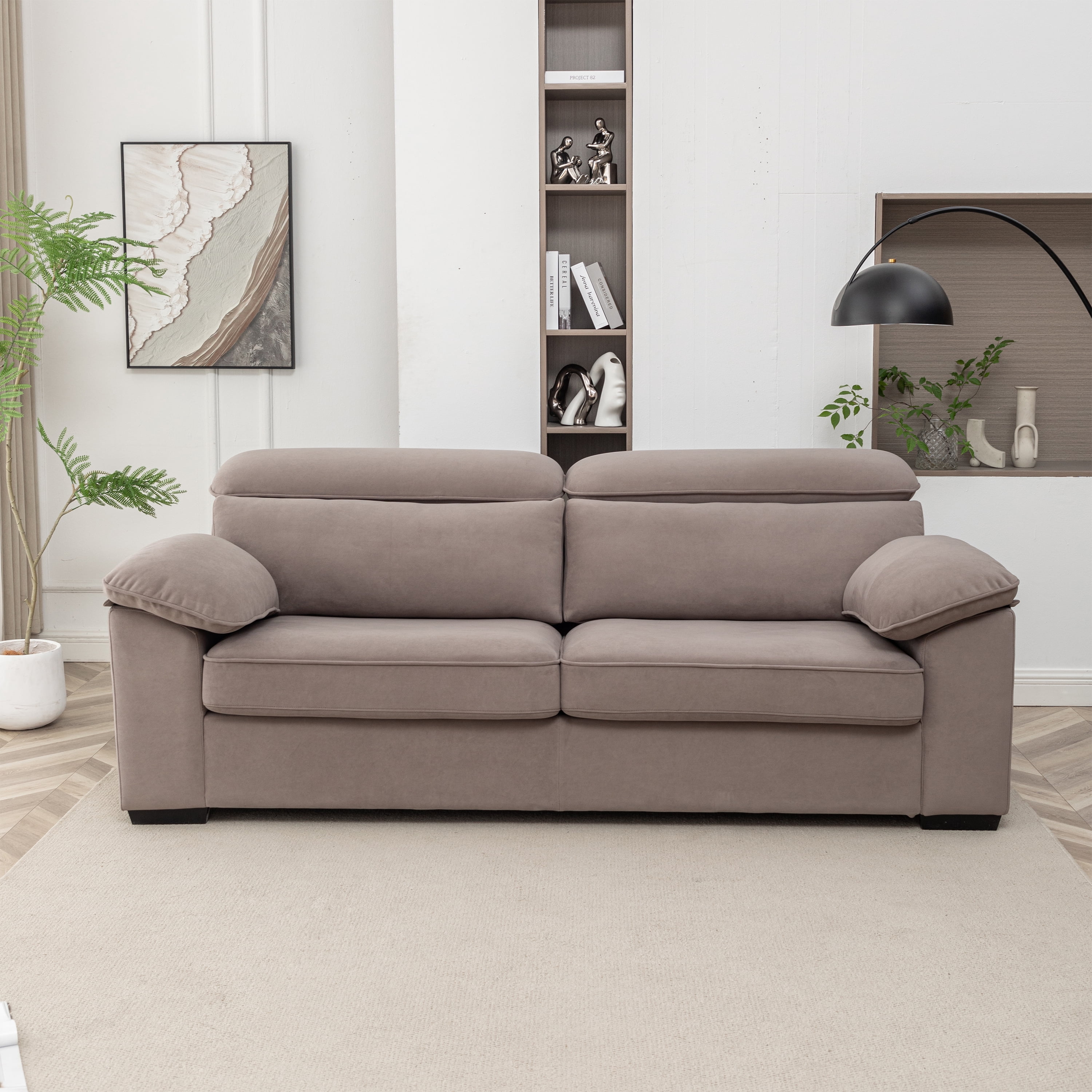 Sonny Contemporary Modern Pullout Sofa Bed with 4" Gel Mattress, Grey