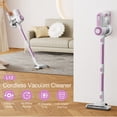 thumbnail image 3 of MOOSOO Stick Vacuum Cleaner, 6-in-1 Lightweight Cordless Vacuum for Hard Floor Carpet Pet Hair, L12 Pink, 3 of 10