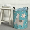 thumbnail image 6 of Fuzoiu Teal Mama Llama Print Circular Hamper,Laundry Basket with Handle,Collapsible Laundry,Dirty Clothes Storage Basket,for Bedroom Bathroom Dorm Living Room-Medium, 6 of 6