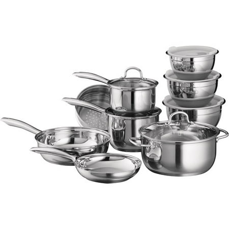 Tramontina 15-Piece 18/10 Stainless Steel Cookware Set
