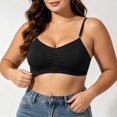 thumbnail image 5 of ATOYSOY Natural Fiber Wireless Bralette No Underwire Thin Shoulder Strap Ruched Bust Seamless Thin Soft Support Bra For Women Solid Color Everyday Casual Outfit, 5 of 5