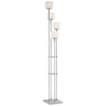 thumbnail image 2 of Possini Euro Design Athena Modern Floor Lamp 72" Tall Brushed Nickel 4 Light Tree Clear Outer Opal Inner Double Glass Shade for Living Room Bedroom, 2 of 9