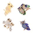 thumbnail image 2 of PVCS Diamond Opal Owl Brooch Animal Alloy Rhinestone Jewelry, 2 of 2