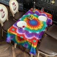 thumbnail image 2 of Colorful Rainbow Tie Dye Spiral Pattern Rectangle Tablecloth 60"x120",Waterproof Polyester Rectangle Table Cloth, Wipeable Spillproof Polyester Tablecloth for Dining, Camping, Indoor and Outdoor, 2 of 6