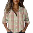 thumbnail image 2 of Endives Womens Button Down Shirt Long Sleeve Print Long Sleeve Shirts Ladies Blouses Womens Top Spring Outfit, 2 of 5