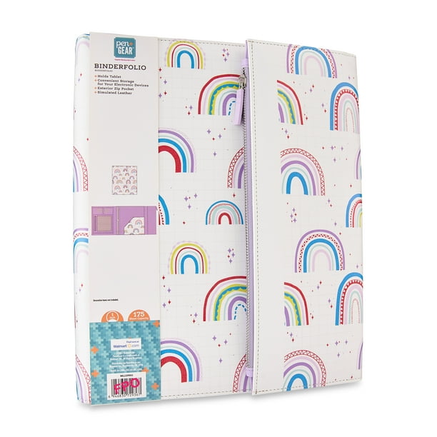 Pen+Gear 3Ring Binderfolio for Notebooks, 1" ORings, Rainbow