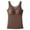 Coffee, variant on Black Women's Shelf Bra Camisole Tops thermal shirt Crew Neck Workout Tops Padded Yoga Shirts Gym Athletic Sleeveless Camisole L