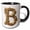 Black/White, variant on 3drose, Elegant Image of Gold Victorian Ornate Monogram Initial B, 11oz Mug