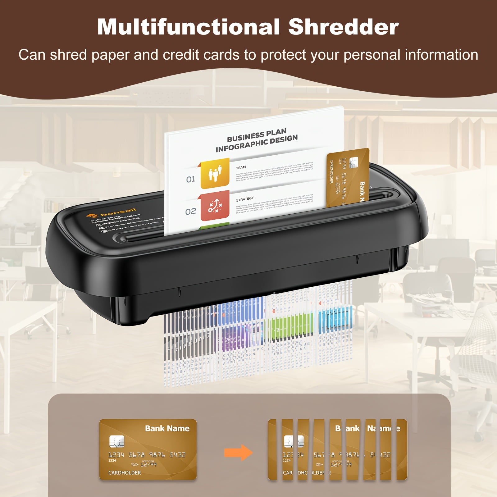 Compact 6-sheet Strip-cut Paper Shredder. Featuring Overheat Protection And An Extendable Arm for Flexible Use, Perfect for A Variety Of Shredding Tasks