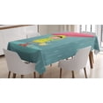 thumbnail image 1 of Ambesonne Rain Tablecloth Rectangular Table Cover, Girl with Duck Friend, 52"x70", Multicolor, 1 of 3