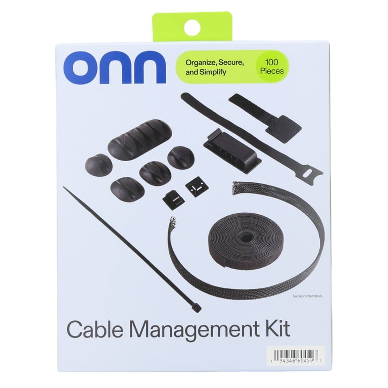 onn Cable Management Kit, 100 Piece Cord Organizer Set photo 8
