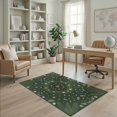 thumbnail image 2 of ODIKA 4'x6' Washable Area Rug Christmas Leaves With Pine Wreath And Festive Star Accents Boho Flowing Dynamic for Home Office, Under Desk, Non-Slip Chair-Friendly, Flatwoven, 2 of 7