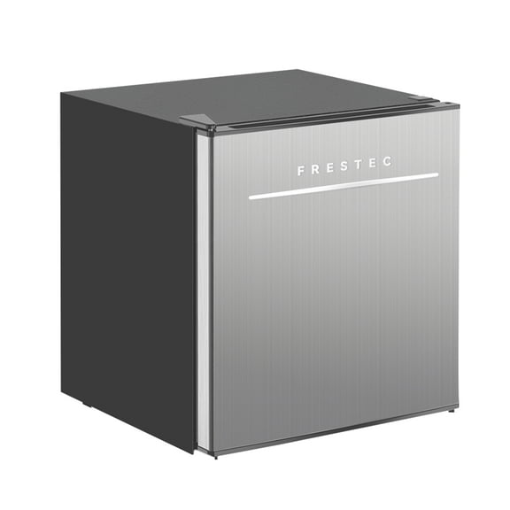 Frestec Mini Refrigerator, 1.7 Cu.Ft, Stainless Steel, Compact Design, Reversible Doors, Silver