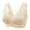 Beige, variant on Women Bra Pure Color Lace Front Closure Shaping Cup Adjustable Straps Plus Size Wirefree Underwear Beige